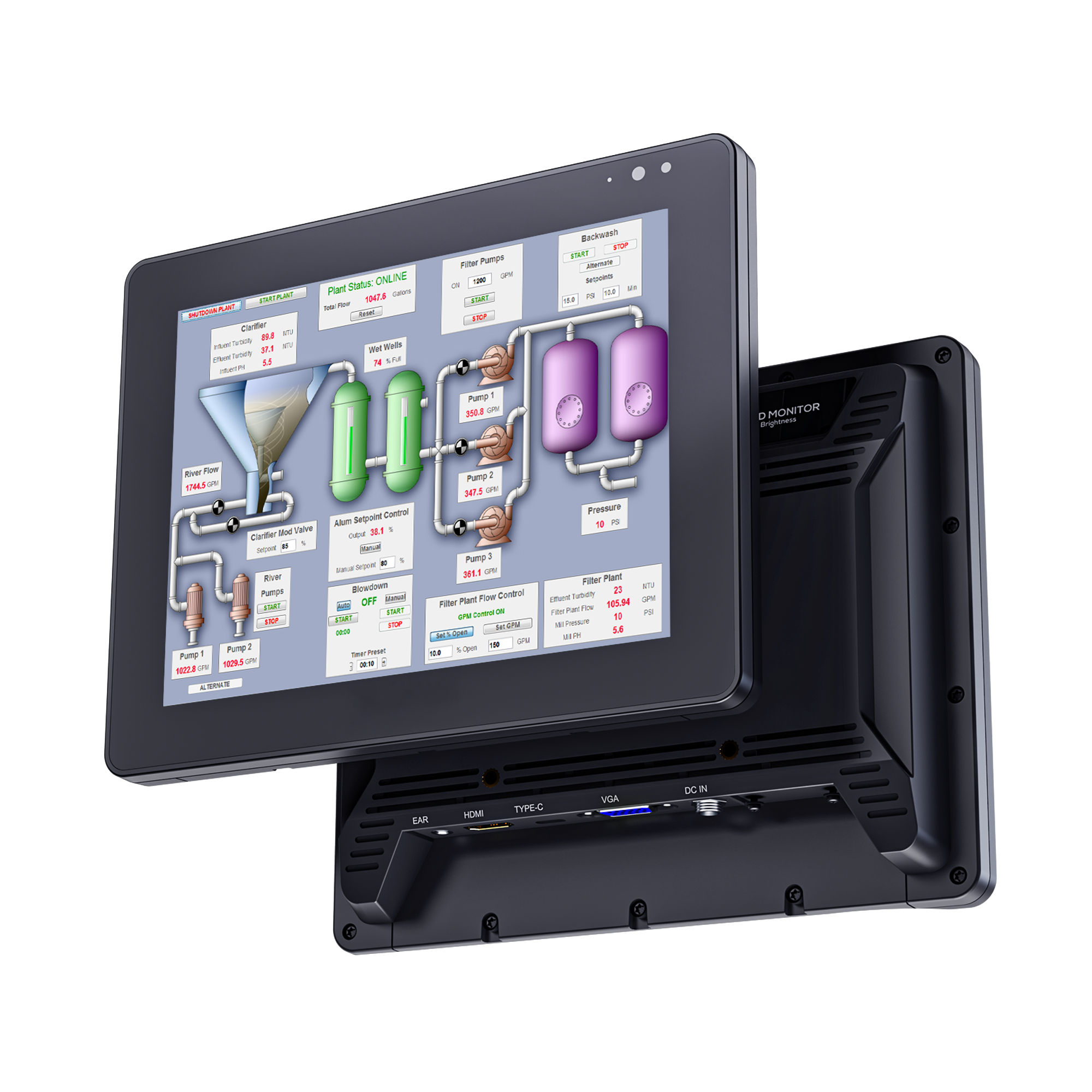 8 inch high-brightness industrial monitor for production lines and in-vehicle use